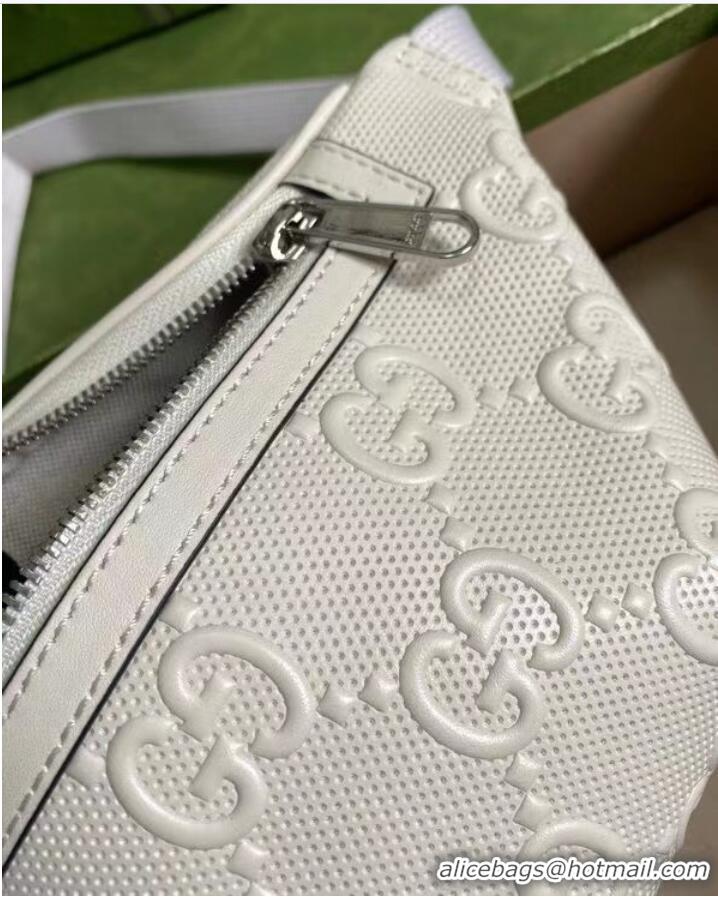 Cheapest Gucci GG embossed belt bag 658582 white