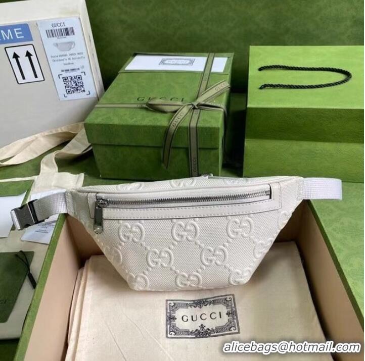 Cheapest Gucci GG embossed belt bag 658582 white