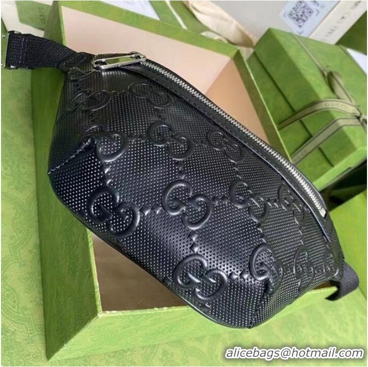 Buy Inexpensive Gucci GG embossed belt bag 658582 black