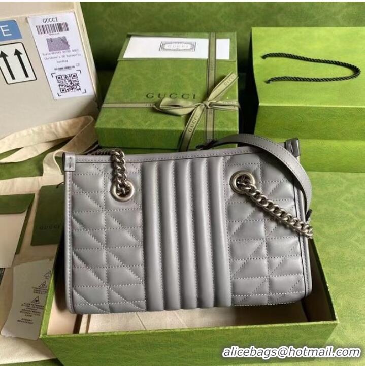 Pretty Style Gucci small leather shoulder bag 681483 grey