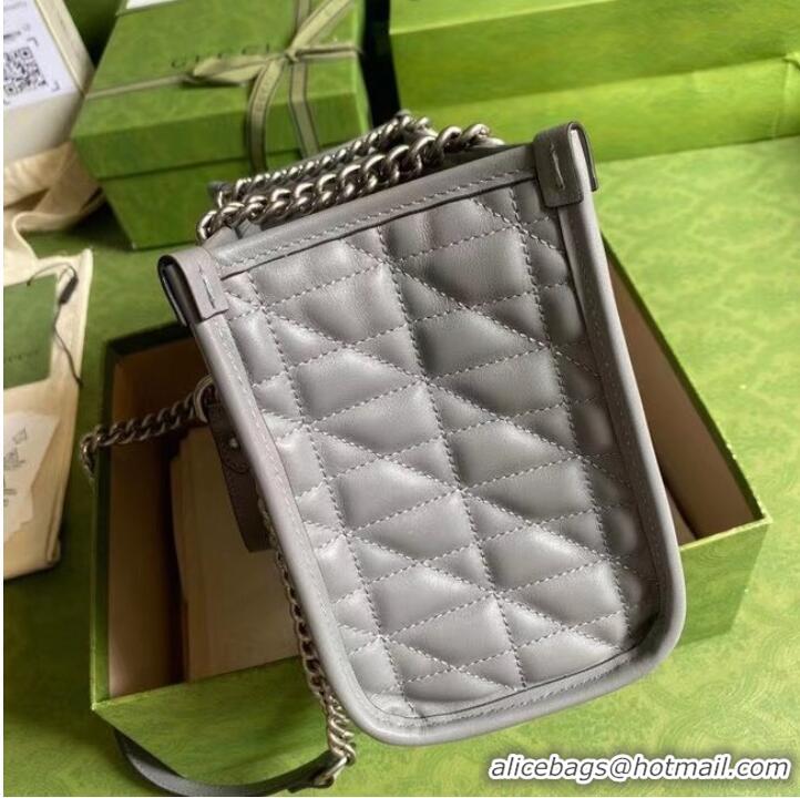 Pretty Style Gucci small leather shoulder bag 681483 grey