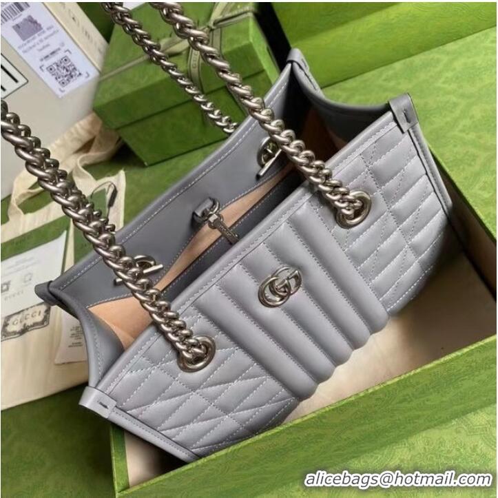 Pretty Style Gucci small leather shoulder bag 681483 grey