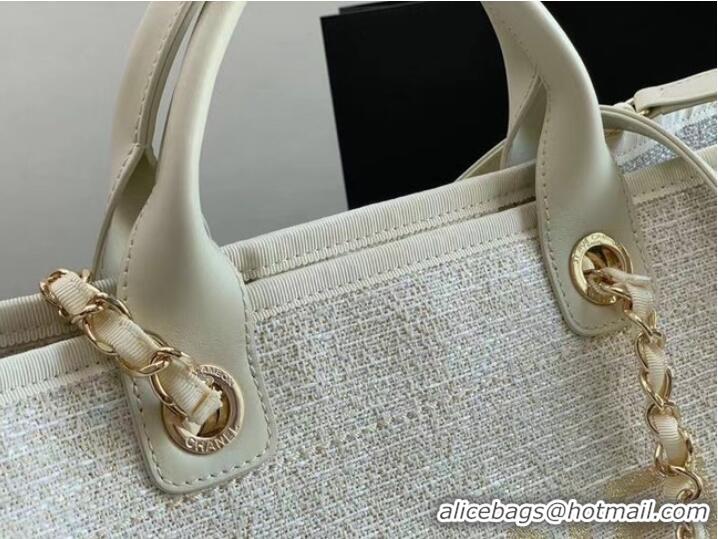 Low Price Chanel Canvas Tote Shopping Bag B66941 white