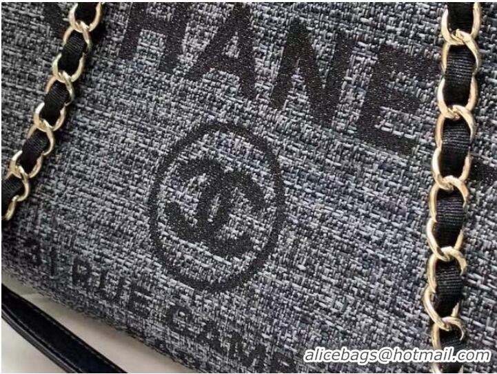 Buy Cheapest Chanel Canvas Tote Shopping Bag B66941 black