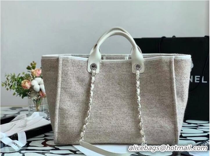 Top Quality Chanel Canvas Tote Shopping Bag B66941 Cream