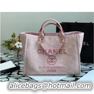 Low Price Chanel Canvas Tote Shopping Bag B66941 pink