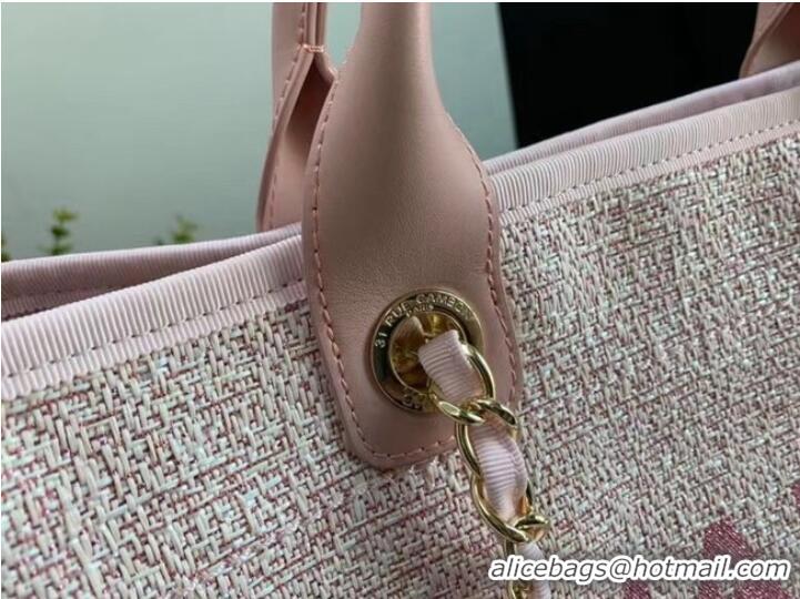 Low Price Chanel Canvas Tote Shopping Bag B66941 pink