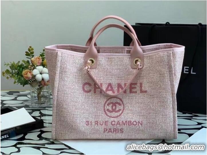 Low Price Chanel Canvas Tote Shopping Bag B66941 pink