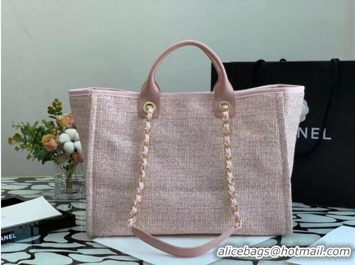 Low Price Chanel Canvas Tote Shopping Bag B66941 pink