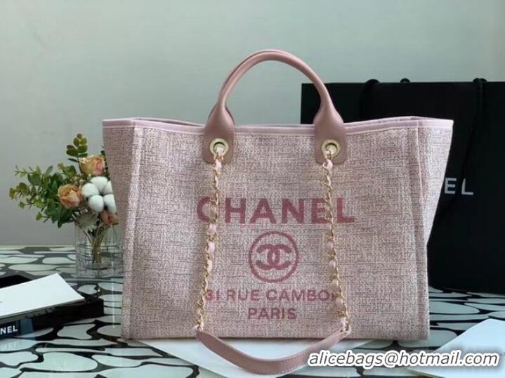 Low Price Chanel Canvas Tote Shopping Bag B66941 pink