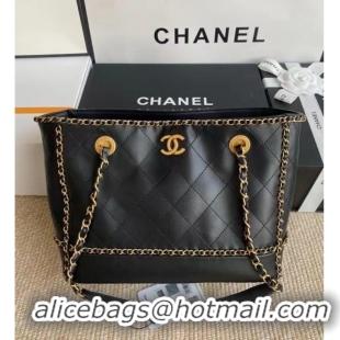 Well Crafted Chanel leather Shoulder Bag AS2739 black