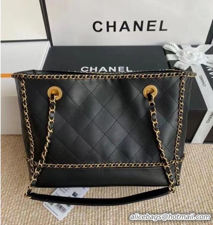 Well Crafted Chanel leather Shoulder Bag AS2739 black