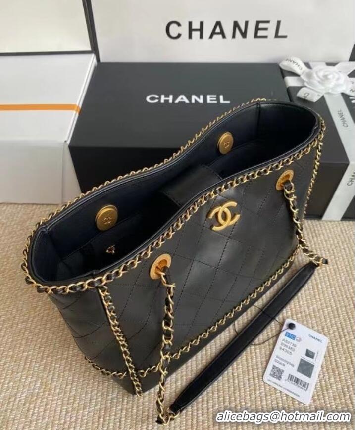 Well Crafted Chanel leather Shoulder Bag AS2739 black