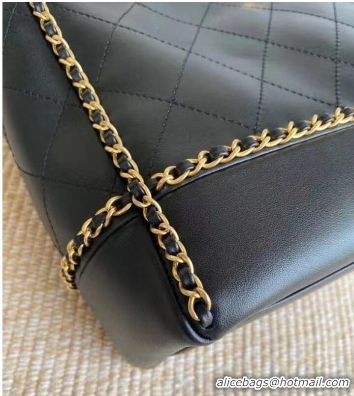 Well Crafted Chanel leather Shoulder Bag AS2739 black