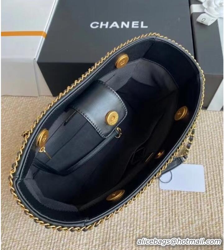 Well Crafted Chanel leather Shoulder Bag AS2739 black