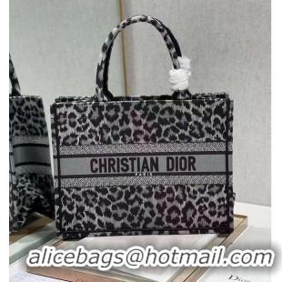 Buy Cheap DIOR BOOK TOTE Embroidery M1296ZR Black leopard print