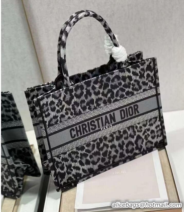 Buy Cheap DIOR BOOK TOTE Embroidery M1296ZR Black leopard print