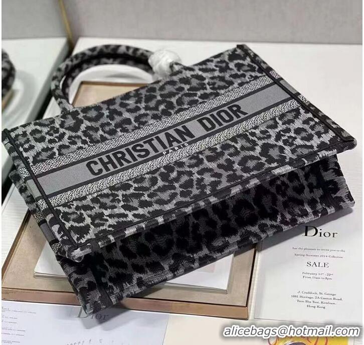 Buy Cheap DIOR BOOK TOTE Embroidery M1296ZR Black leopard print