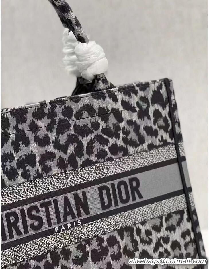 Buy Cheap DIOR BOOK TOTE Embroidery M1296ZR Black leopard print