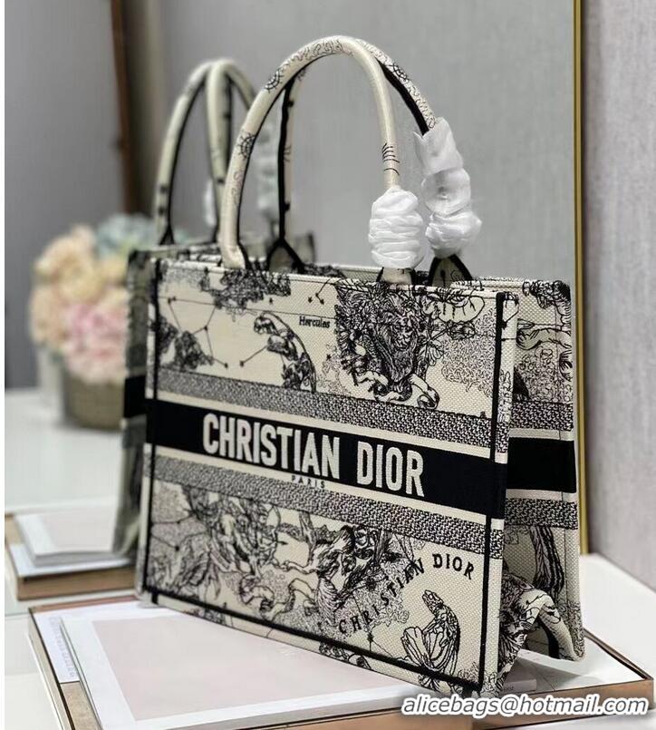 Cheapest DIOR BOOK TOTE Latte Multicolor Dior Zodiac Embroidery M1296ZR