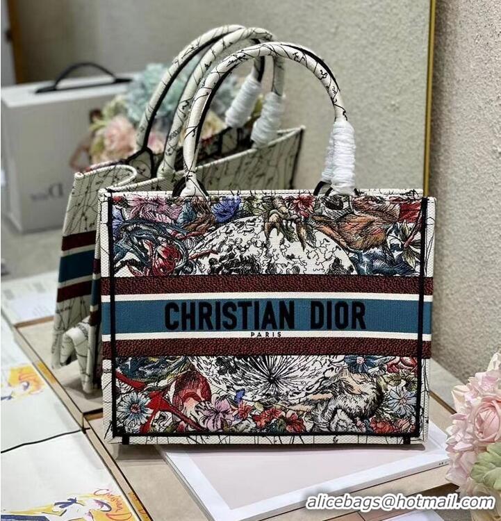 Modern DIOR BOOK TOTE Latte Multicolor Dior Constellation Embroidery M1296Z