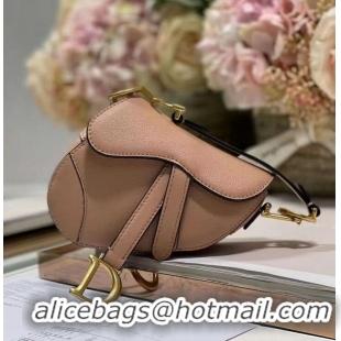 Luxurious DIOR SADDLE BAG mini Calfskin C8160 pink