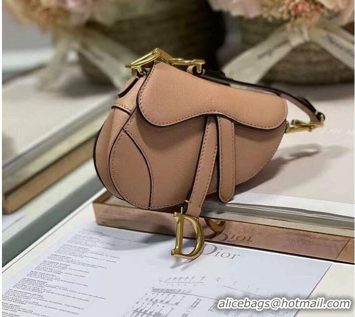 Luxurious DIOR SADDLE BAG mini Calfskin C8160 pink