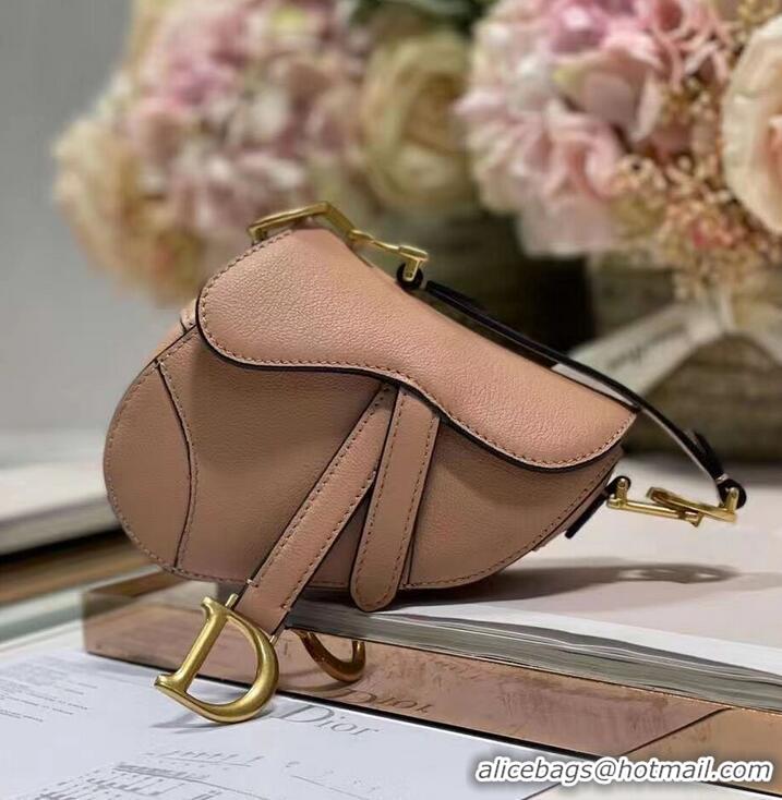 Luxurious DIOR SADDLE BAG mini Calfskin C8160 pink