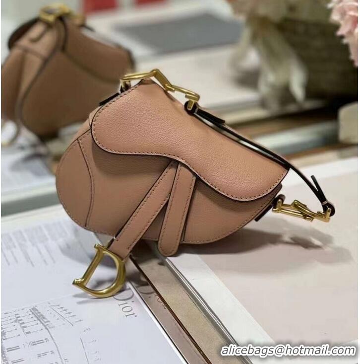 Luxurious DIOR SADDLE BAG mini Calfskin C8160 pink