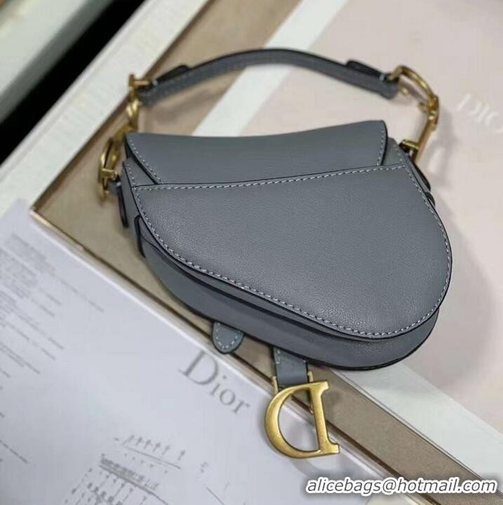 Crafted DIOR SADDLE BAG mini Calfskin C8160 blue