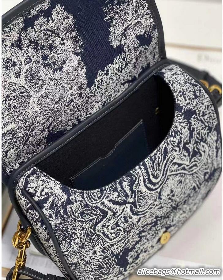 Grade MEDIUM DIOR BOBBY BAG Warm Taupe Box Oblique Embroidery C9268 dark blue