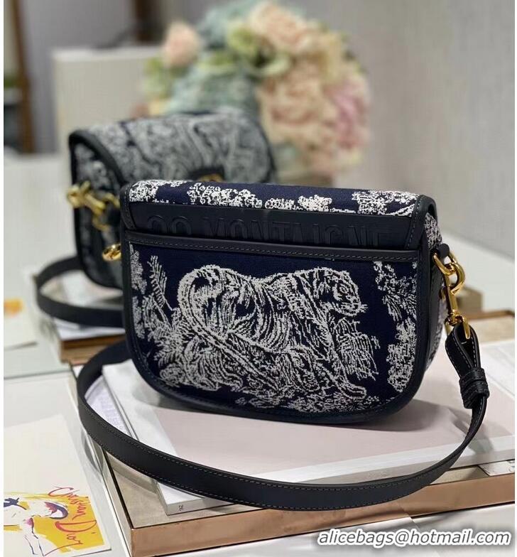 Grade MEDIUM DIOR BOBBY BAG Warm Taupe Box Oblique Embroidery C9268 dark blue