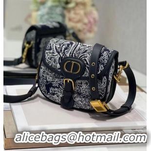 Cheapest SMALL DIOR BOBBY BAG Warm Taupe Box Oblique Embroidery C9269 dark blue