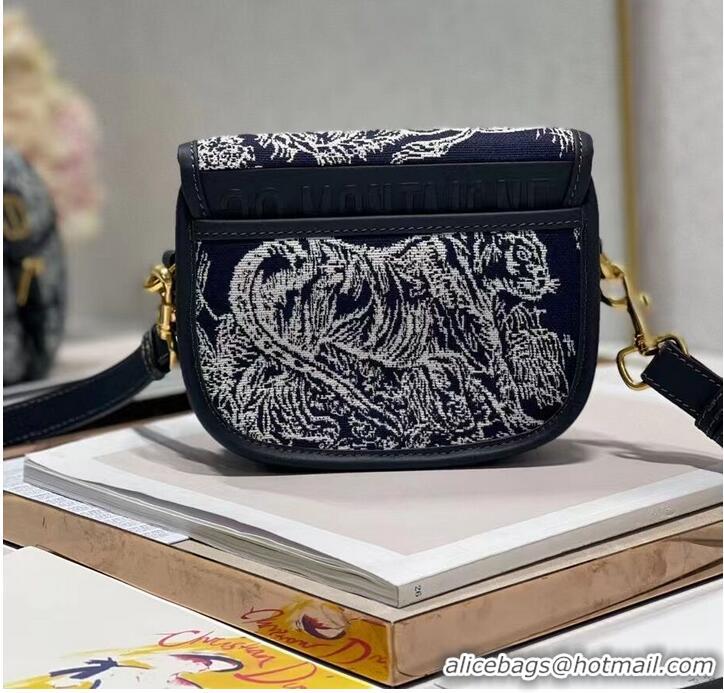 Cheapest SMALL DIOR BOBBY BAG Warm Taupe Box Oblique Embroidery C9269 dark blue