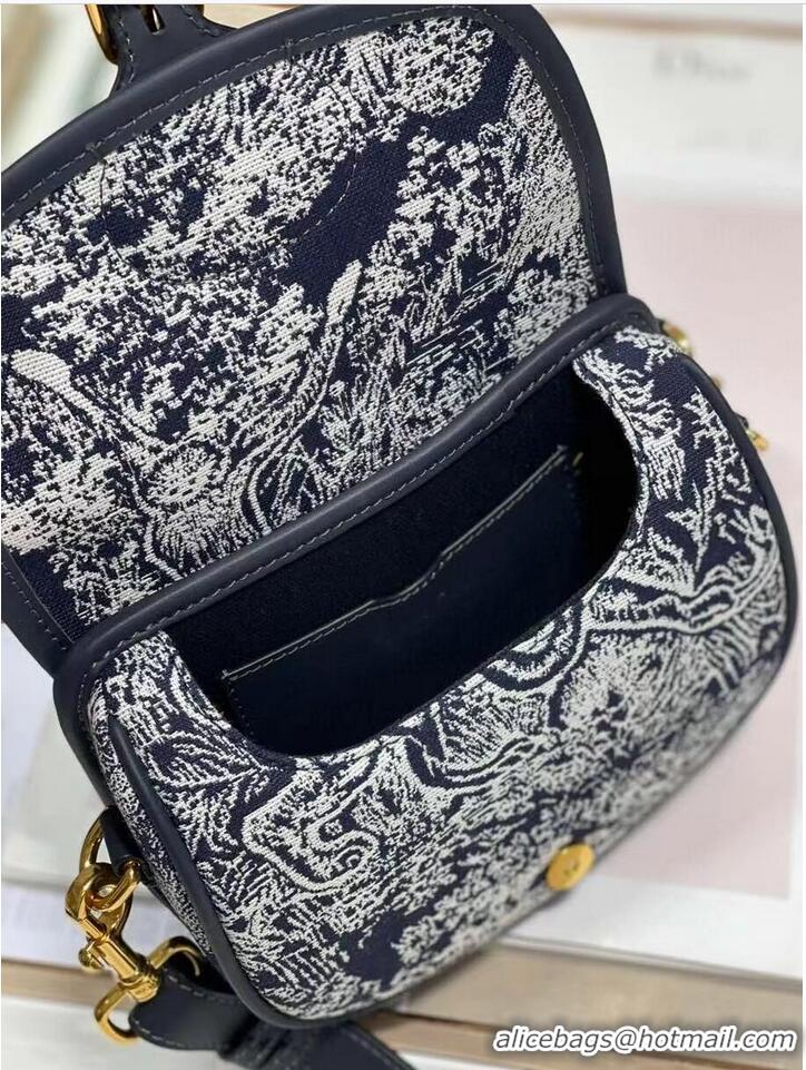 Cheapest SMALL DIOR BOBBY BAG Warm Taupe Box Oblique Embroidery C9269 dark blue