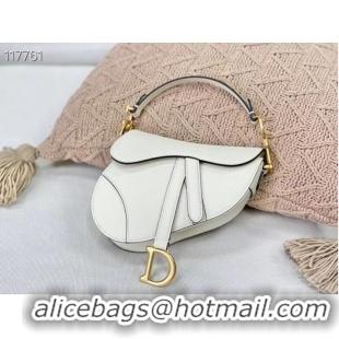 Discount Dior SMALL SADDLE-TAS VAN KALFSLEER M0445CW WHITE