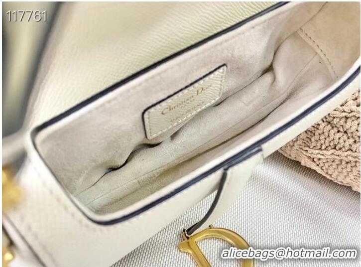 Discount Dior SMALL SADDLE-TAS VAN KALFSLEER M0445CW WHITE