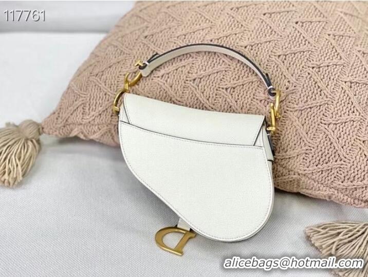 Discount Dior SMALL SADDLE-TAS VAN KALFSLEER M0445CW WHITE