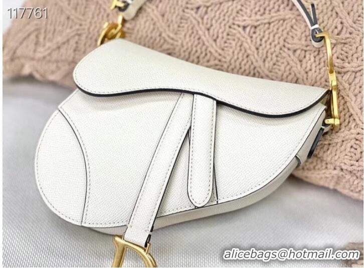 Discount Dior SMALL SADDLE-TAS VAN KALFSLEER M0445CW WHITE