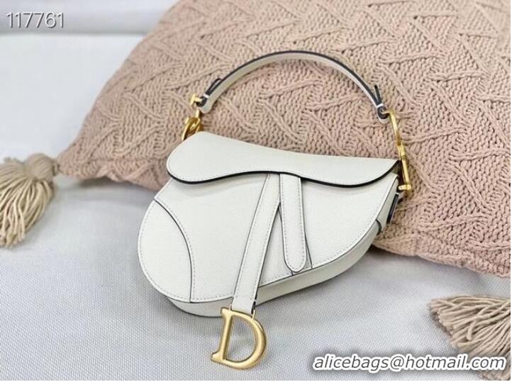 Discount Dior SMALL SADDLE-TAS VAN KALFSLEER M0445CW WHITE