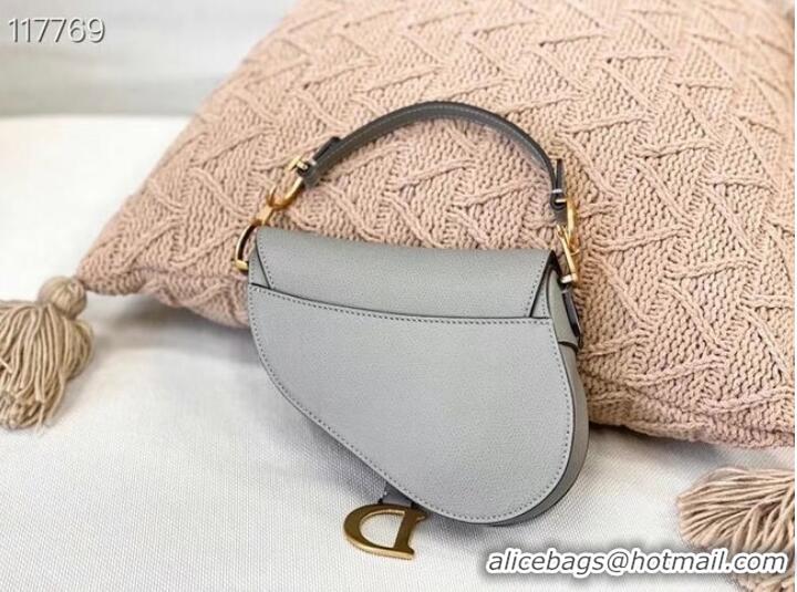 Shop Design Dior SMALL SADDLE-TAS VAN KALFSLEER M0445CW GREY