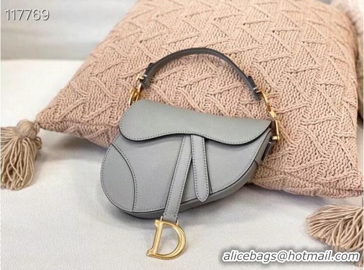 Shop Design Dior SMALL SADDLE-TAS VAN KALFSLEER M0445CW GREY