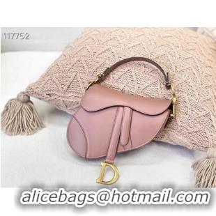 Top Grade DIOR SMALL SADDLE BAG Calfskin M0445CW pink