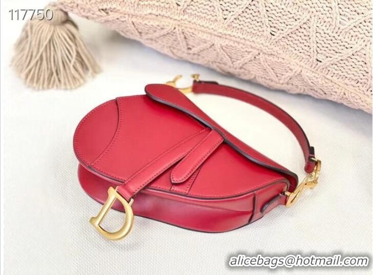 Cheap Price DIOR SMALL SADDLE BAG Calfskin M0445CW red