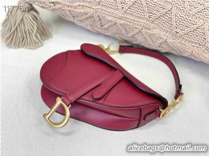 Unique Style DIOR SMALL SADDLE BAG Calfskin M0445CW Wine