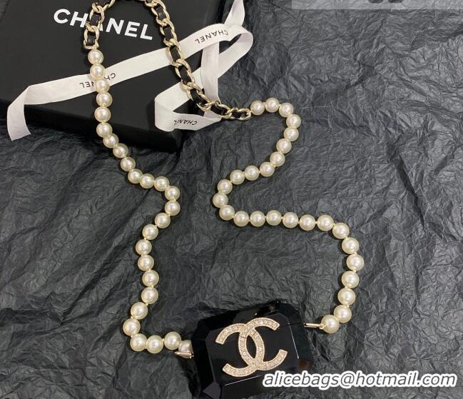 Luxurious Chanel Airpods Case Necklace AB6678 Black 2021