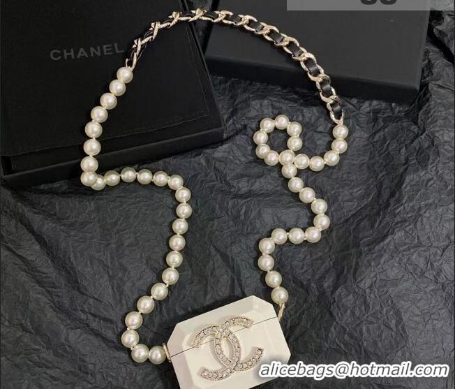 Pretty Style Chanel Airpods Case Necklace AB6425 White 2021