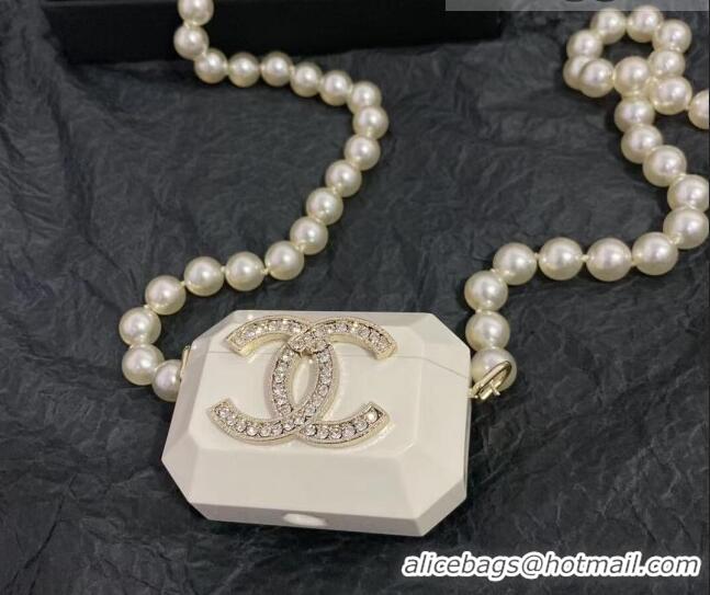 Pretty Style Chanel Airpods Case Necklace AB6425 White 2021