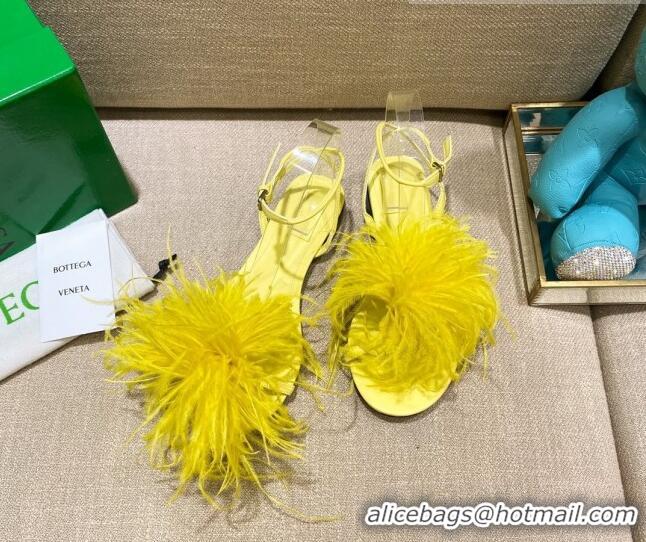 Good Quality Bottega Veneta Feather Dot Flat Sandals 092213 Yellow