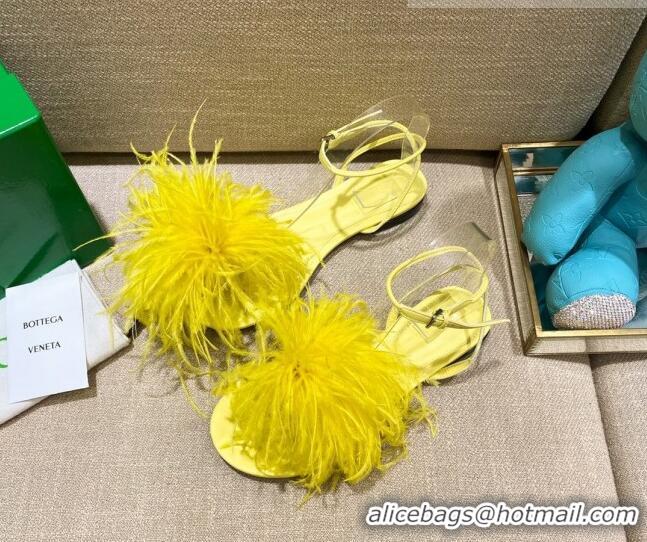 Good Quality Bottega Veneta Feather Dot Flat Sandals 092213 Yellow